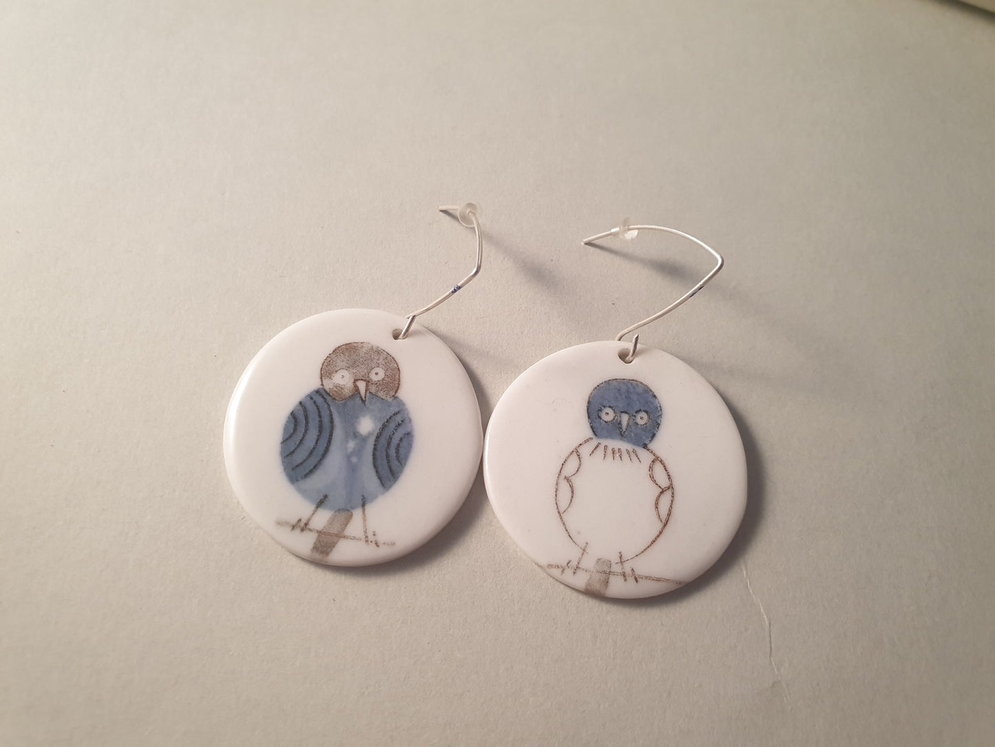 "Owl" porcelain earrings