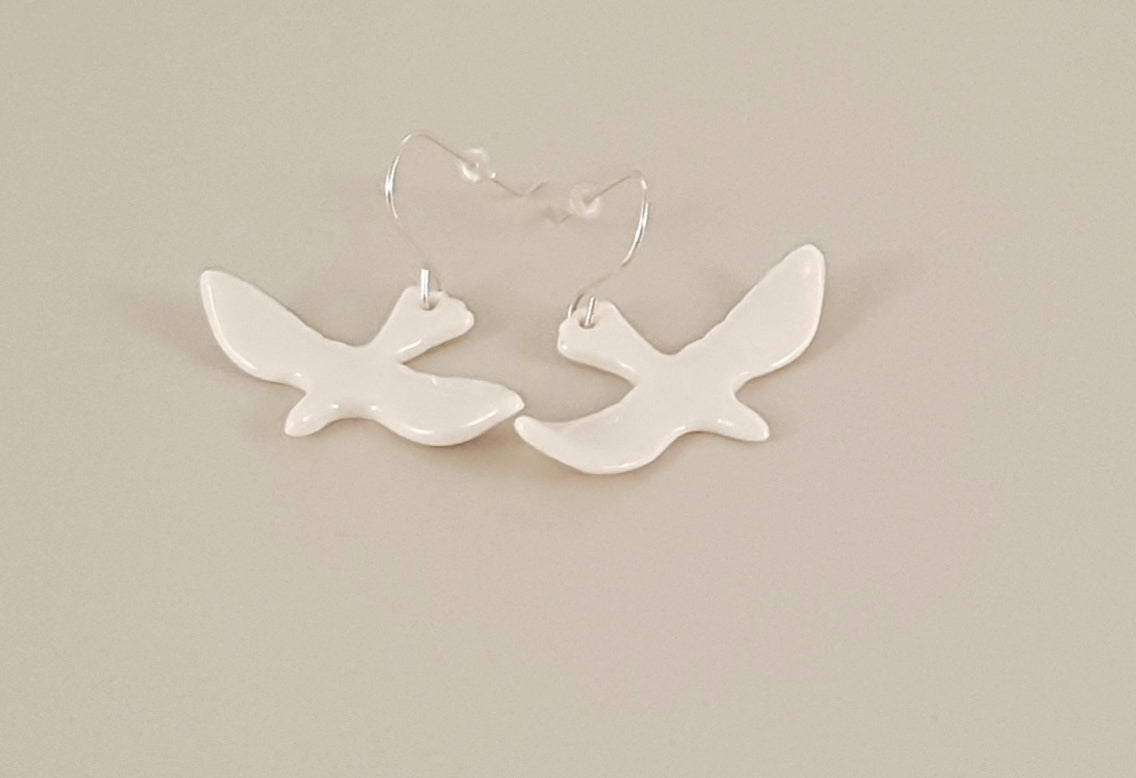 Porcelain & S Silver earrings