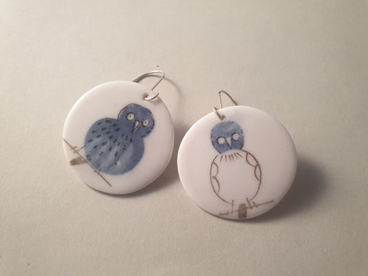 "Owl" porcelain earrings