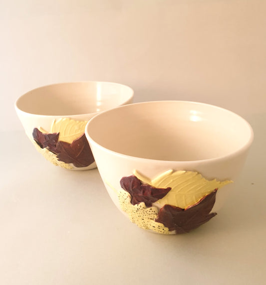 Stoneware Leaf bowls