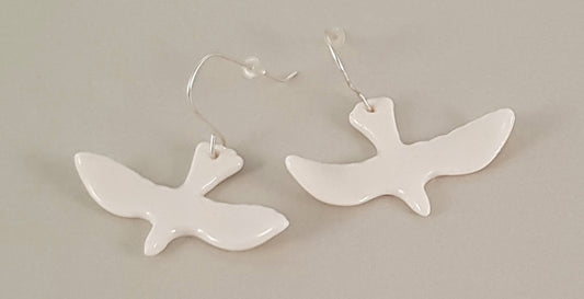 Porcelain & S Silver earrings